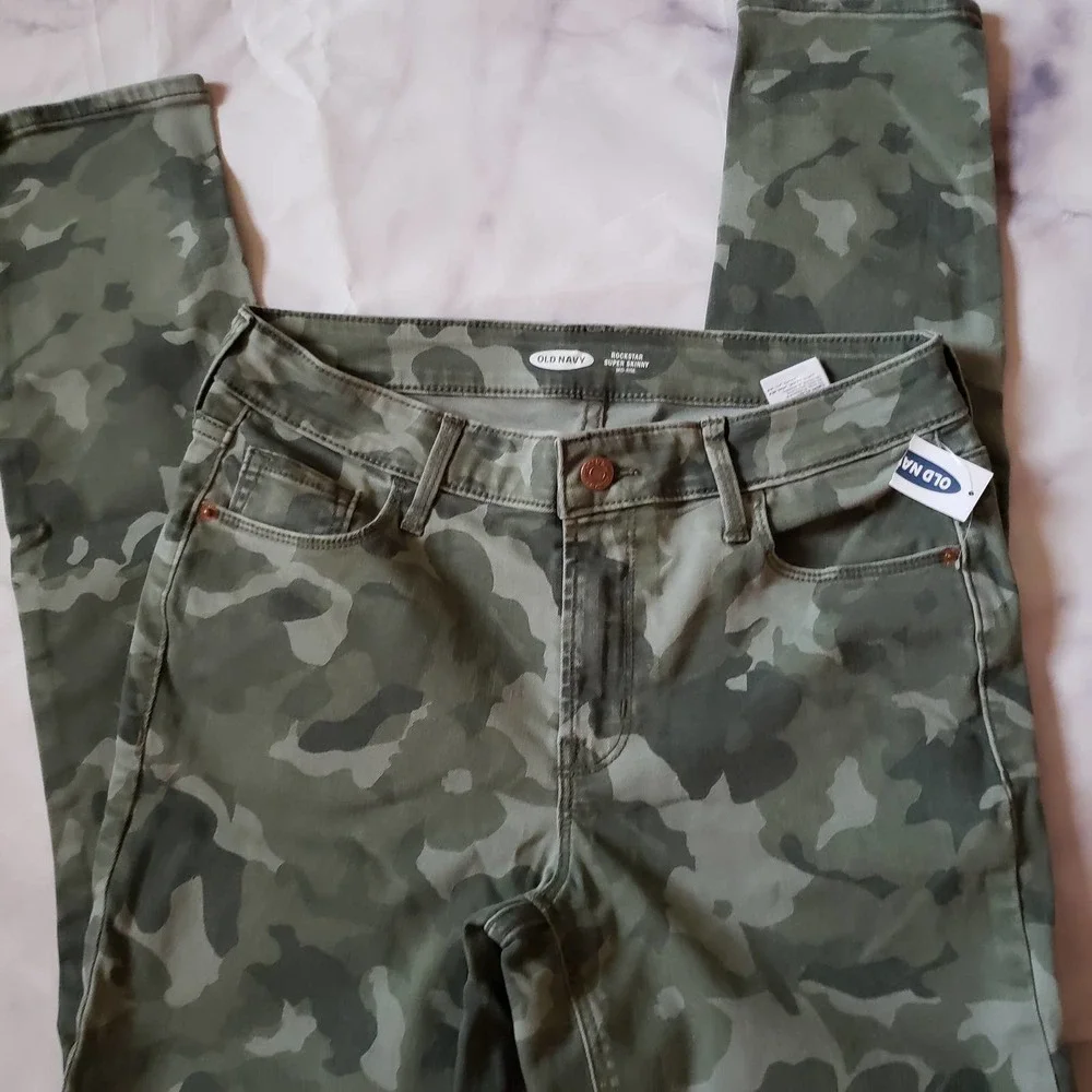 OLD NAVY rockstar super skinny camouflage jeans  10 - Picture 4 of 8
